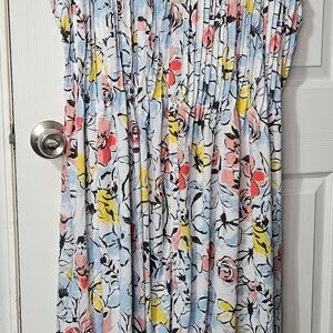 Pintucked Floral Sleeveless Dress By Women Within Size 4x (34/36)